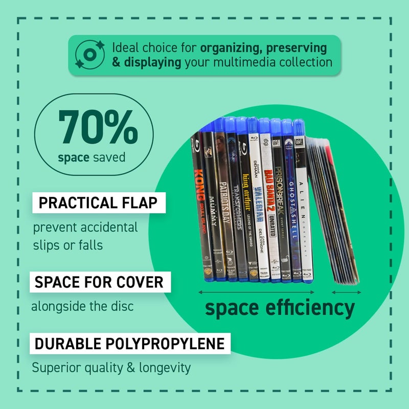 Tarifold DJOIS Blu-Ray Disc Protective Sleeve with Closing Flap and Space for Cover - 50/Pack (10283) - Image 3